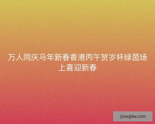 万人同庆马年新春香港丙午贺岁杯绿茵场上喜迎新春